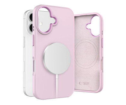 Etui do telefonów TECH-PROTECT Silicone Pure Magsafe do iPhone 16 pink pearl 5906302372522